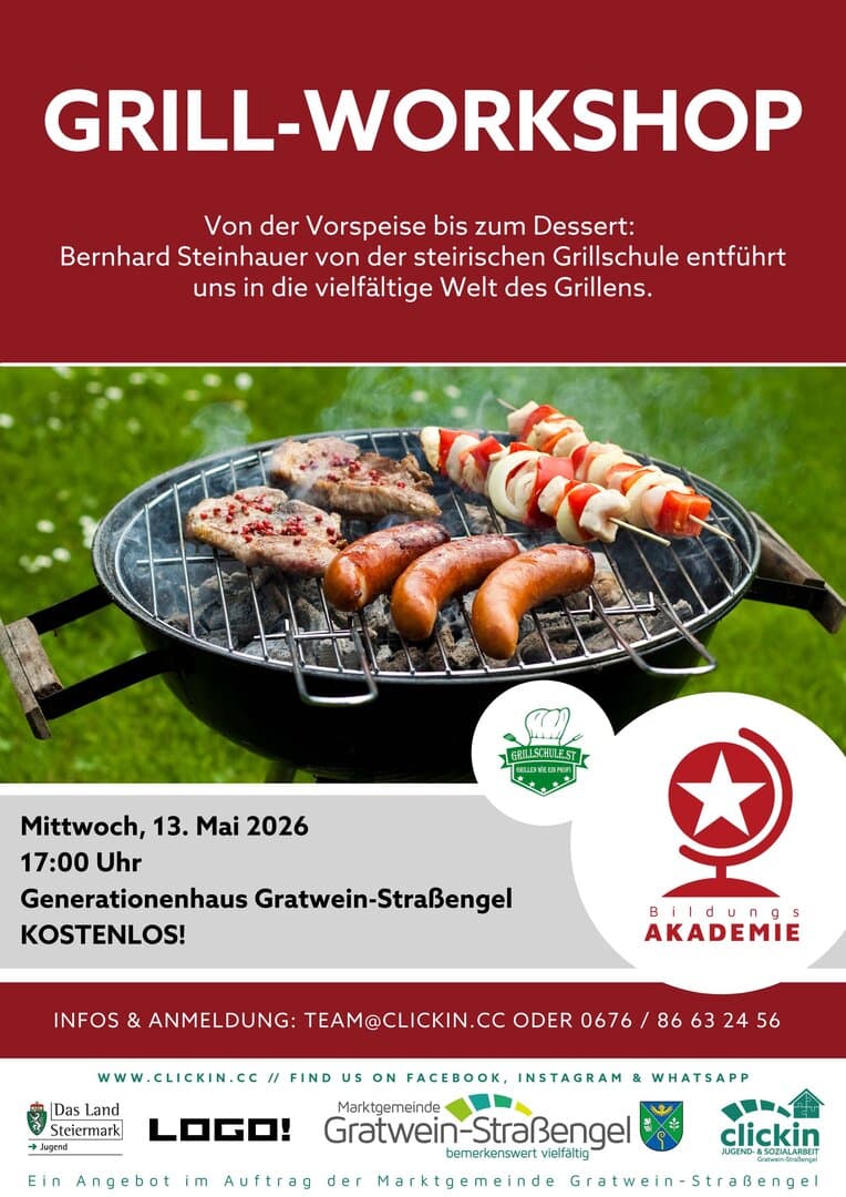 13 Mai Bildungsakademie: Grill-Workshop Von der Vorspeise bis zum Dessert: Bernhard Steinhauer von der steirischen…
