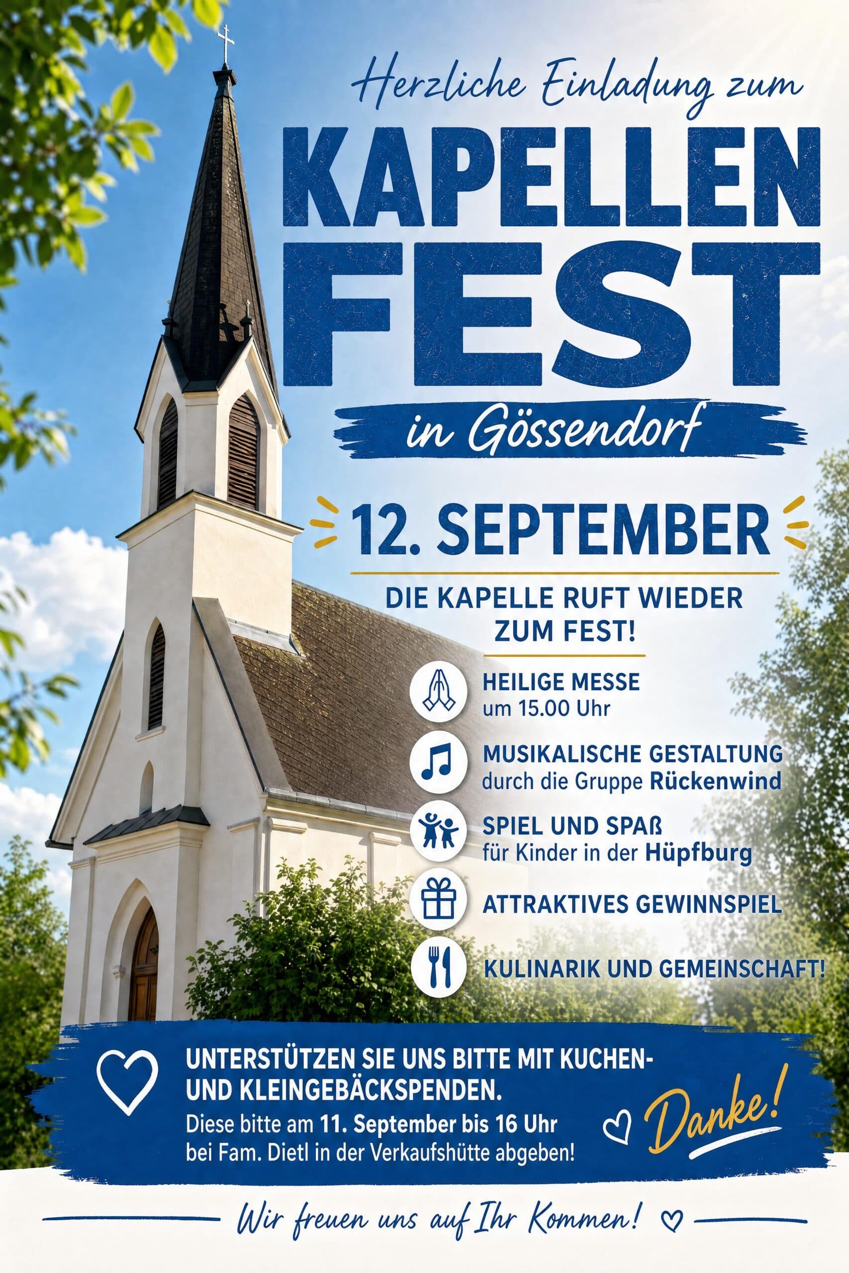Kapellenfest Gössendorf 2026 mit Hl. Messe