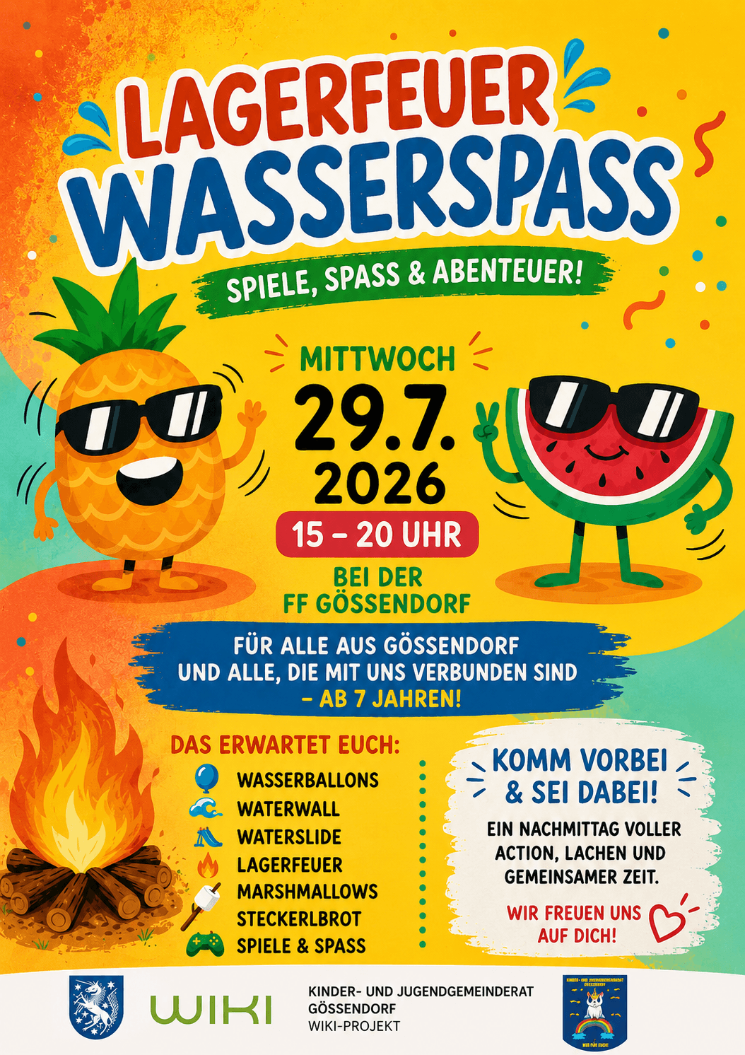 Wasserspaß & Lagerfeuer in Gössendorf mit dem Kinder- und Jugendgemeinderat Gössendorf