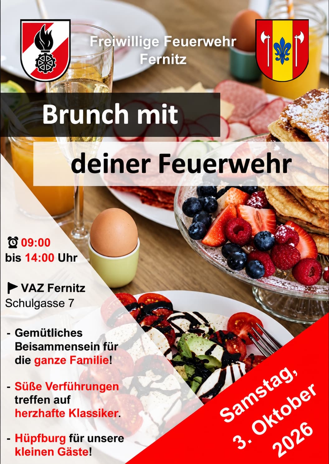 Gemütlich Frühstücken: Brunch mit der Feuerwehr Fernitz