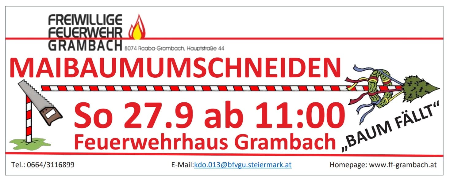 Maibaumumschneiden bei der Feuerwehr Grambach 2026