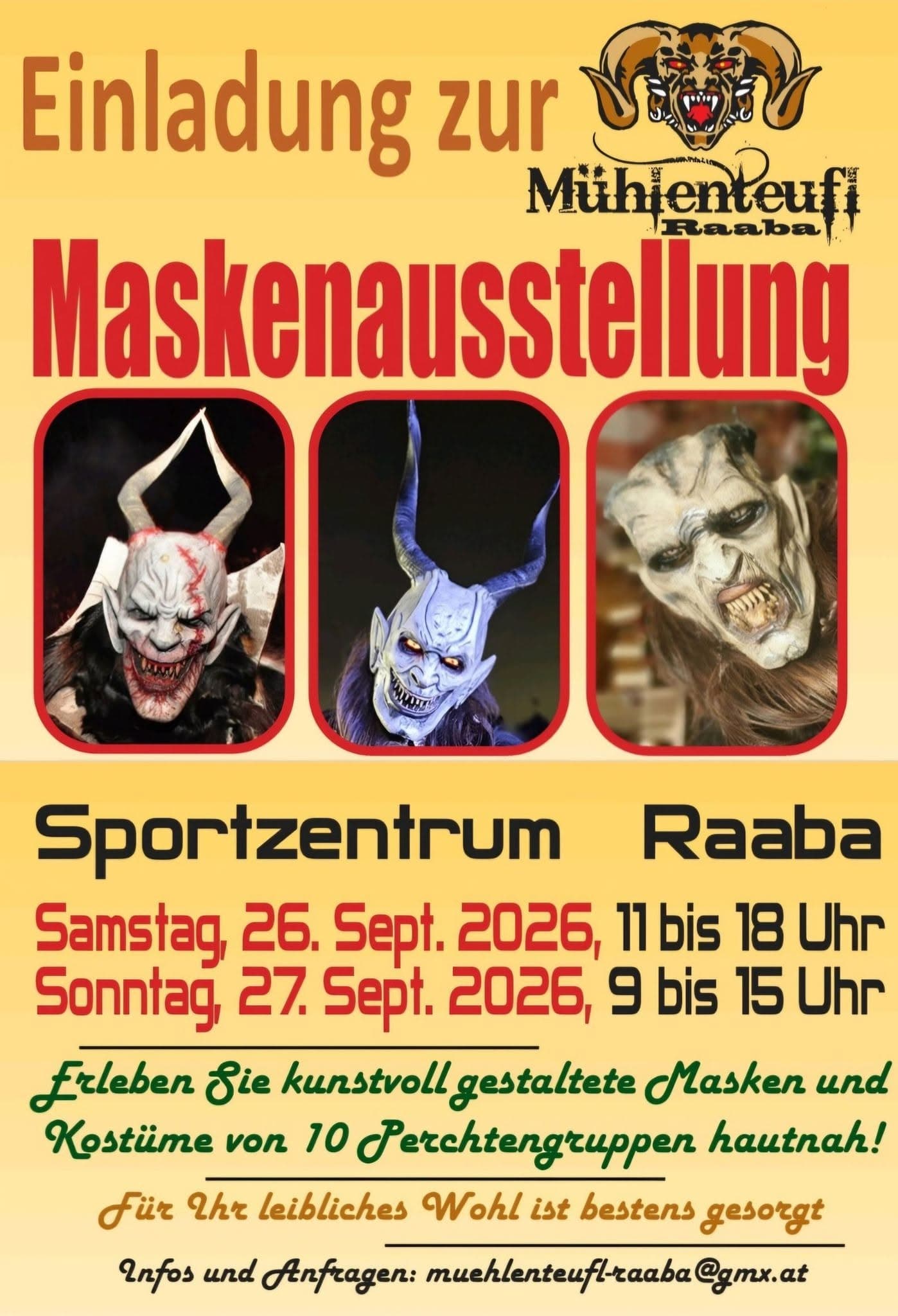 Maskenausstellung in Raaba: Perchtenmasken aus nächster Nähe