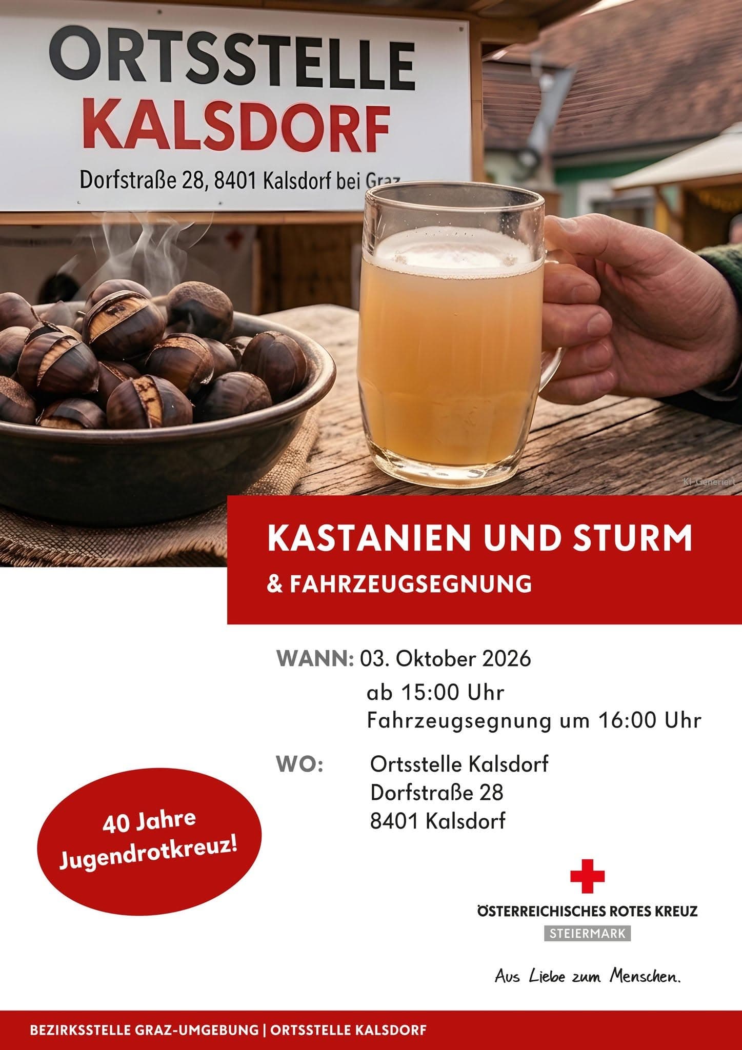 Kastanien und Sturm beim Roten Kreuz Kalsdorf