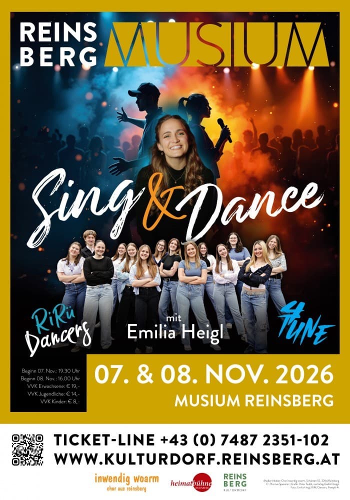 Sing and Dance
            
            
                 Samstag, 
            
            
                RiRü Dancers, Emilia Heigl & 4Tune