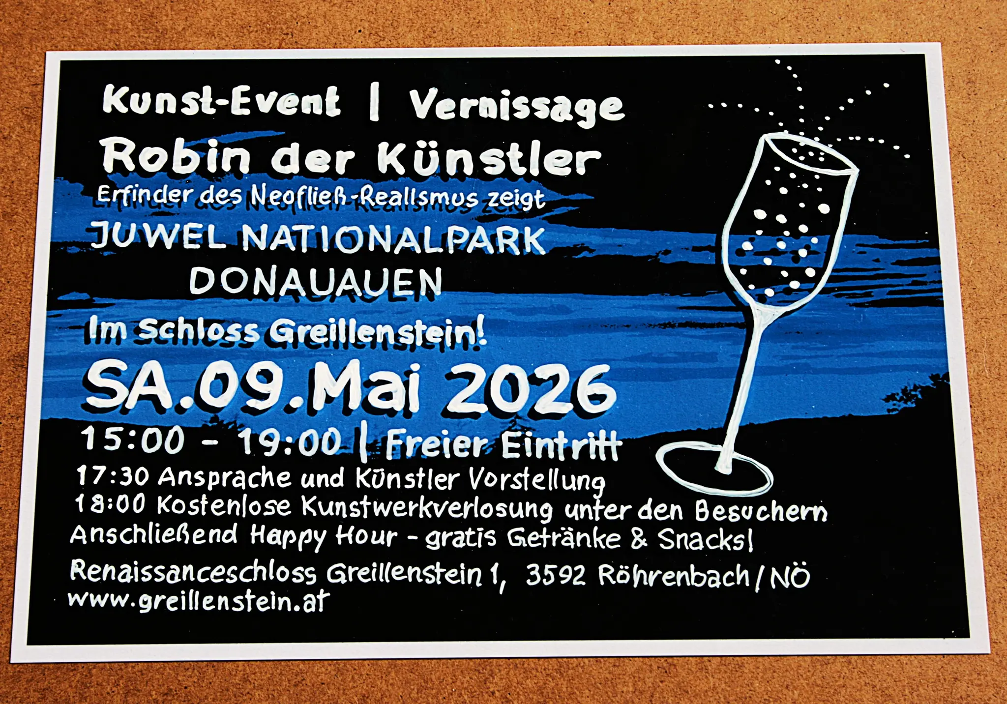 Robin der Künstler im Schloss Greillenstein! Kunst-Vernissage, Juwel Nationalpark Donauauen!