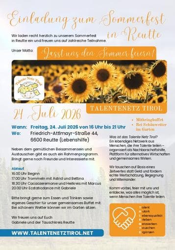 Sommerfest in Reutte - Talentenetz Tirol