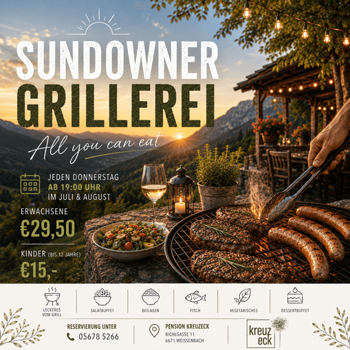 SUNDOWNER GRILLEREI - Pension Kreuzeck