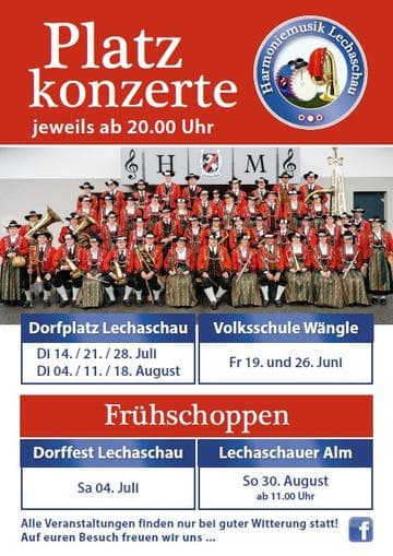 Platzkonzert der Harmoniemusik Lechaschau