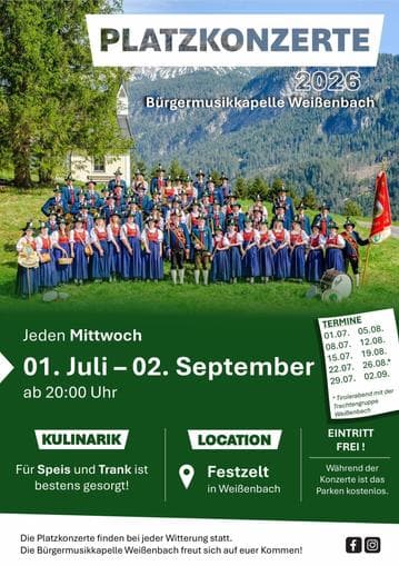 Platzkonzert der Bürgermusikkapelle Weißenbach