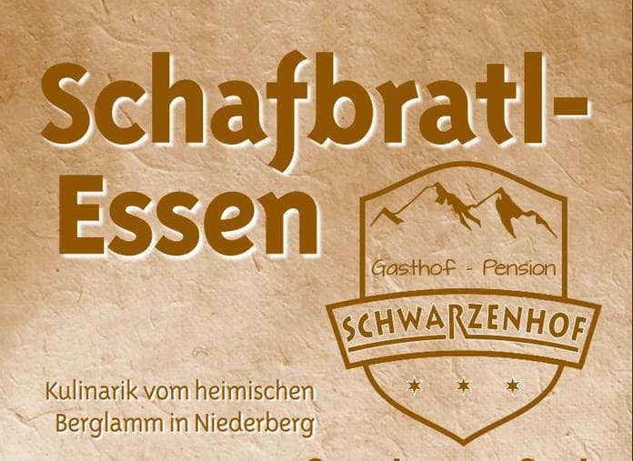 Traditionelles Schafbratl Essen beim Schwarzenhof