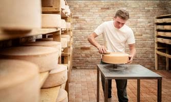 Bester Bergkäse im Gewölbekeller gereift