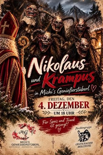 Nikolaus & Krampus bei Michi's Genießerstüberl