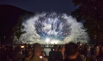 Wasser-Lichtshow am Klopeiner See