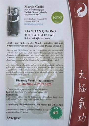 Xiantian Qigong mit Taiji-Lineal