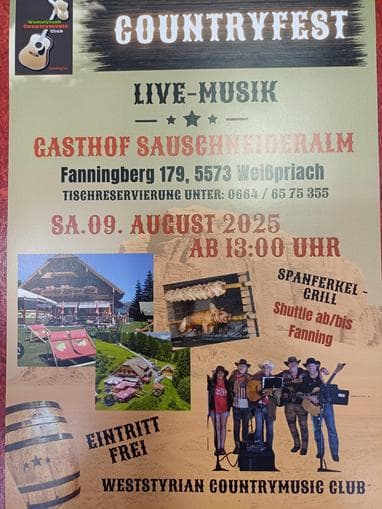 Countryfest mit Livemusik auf der Sauschneideralm