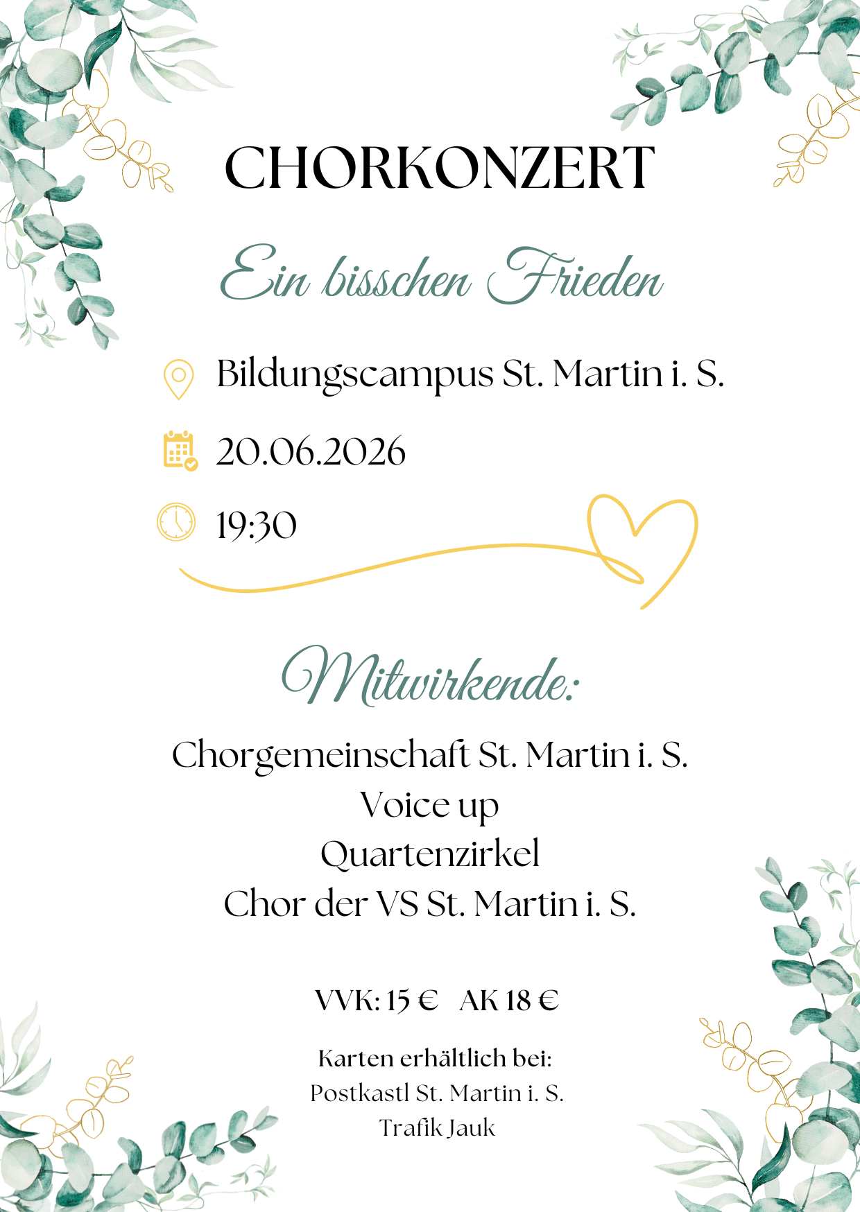 Chorkonzert der Chorgemeinschaft St. Martin