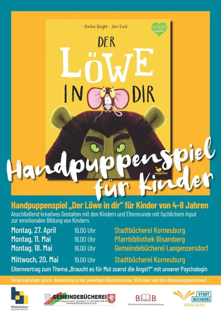 Handpuppenspiel für Kinder: „Der Löwe in dir“