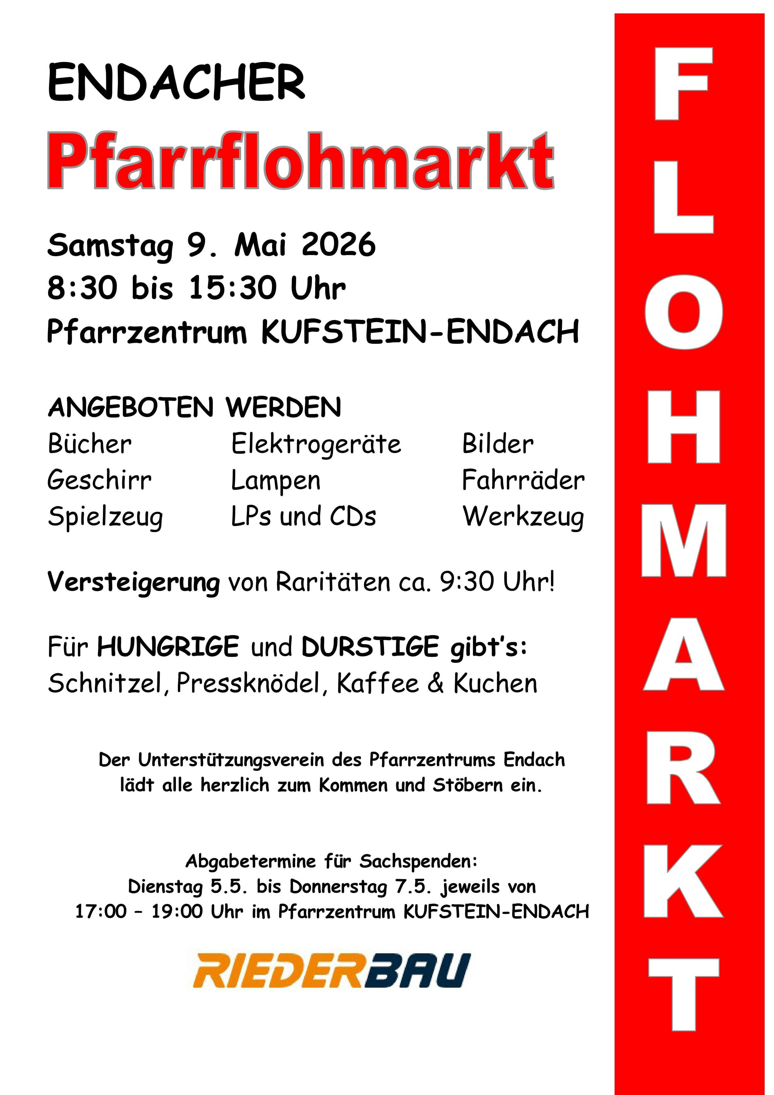 Pfarrflohmarkt in 6330 Kufstein / Endach
