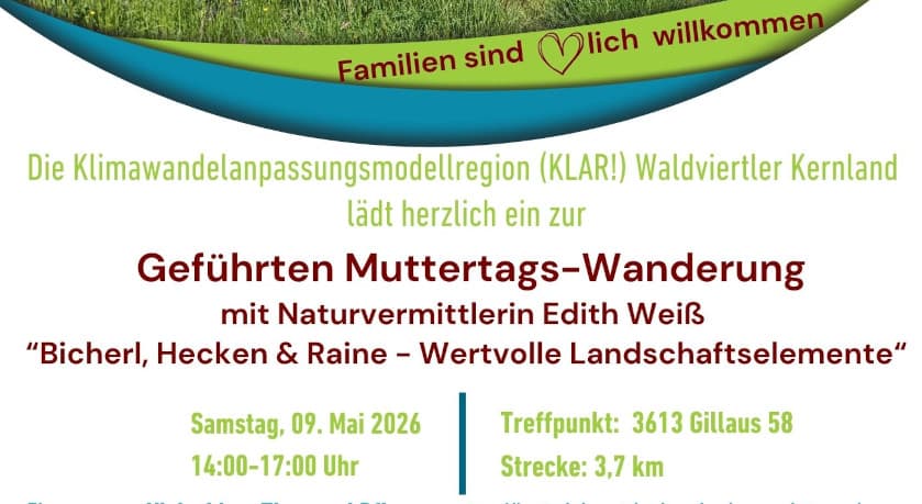 Einladung zur “Geführten Muttertags-Wanderung” mit Naturvermittlerin Edith Weiß