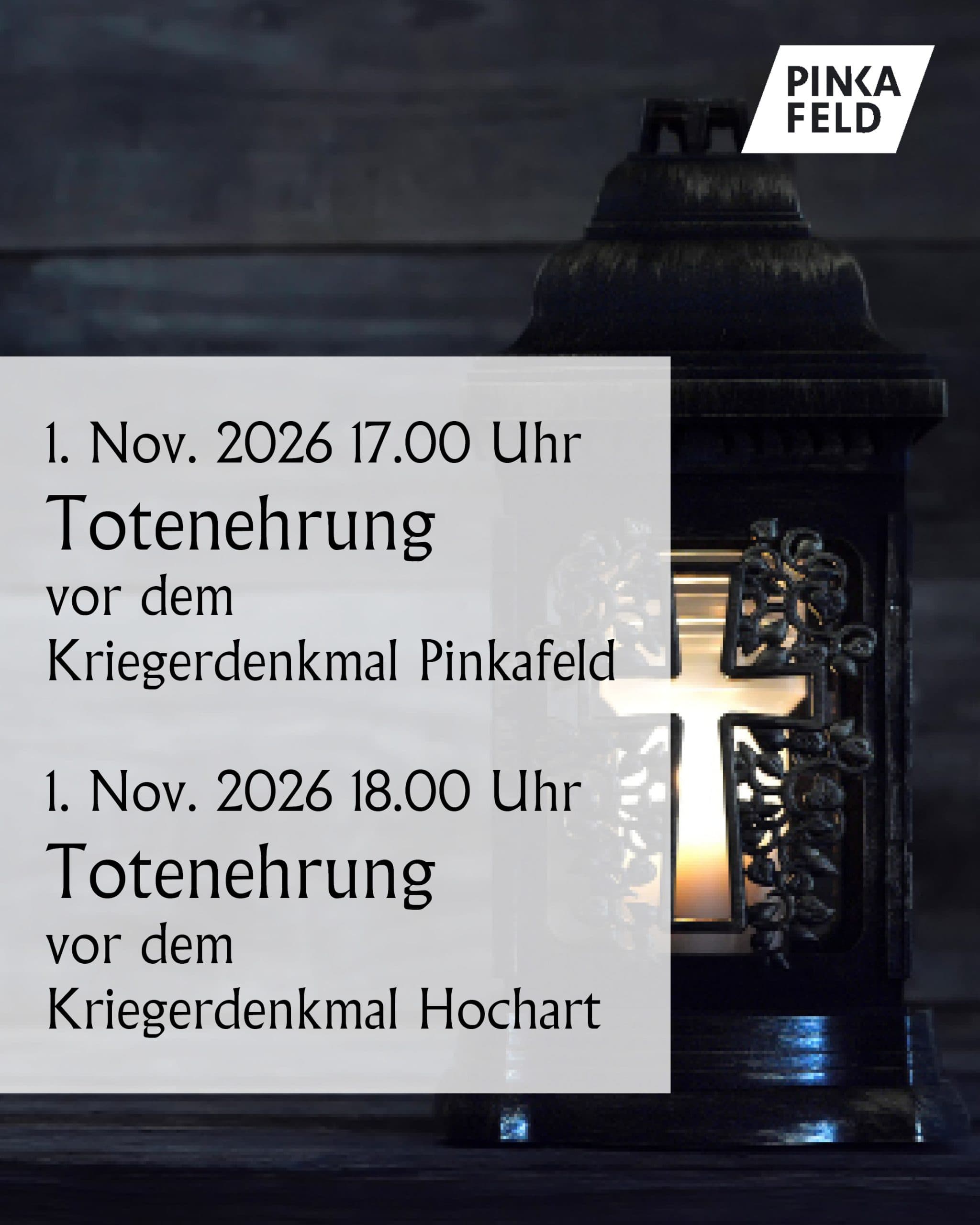 Totenehrung vor dem Kriegerdenkmal Hochart