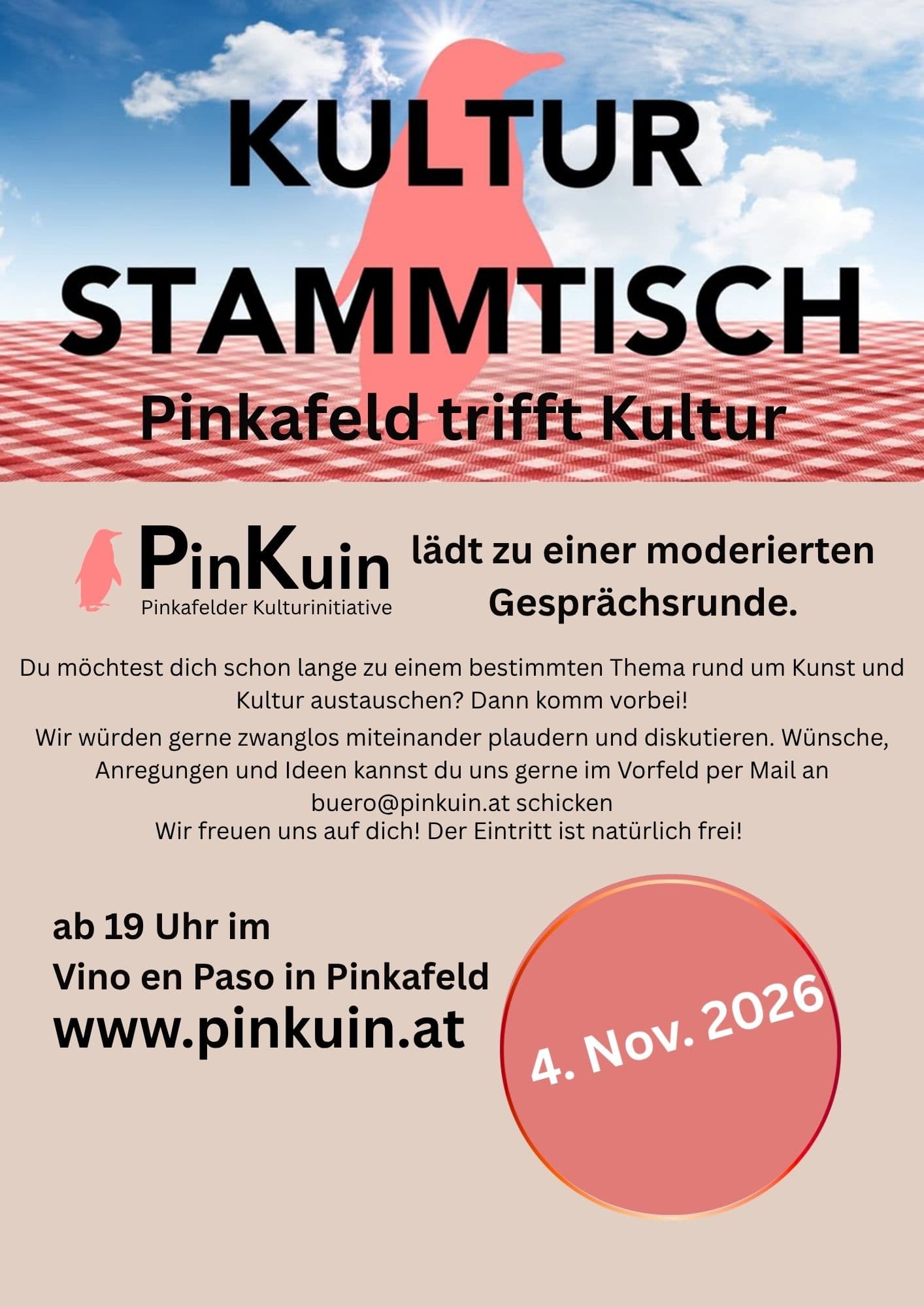 Kulturstammtisch: PinKuin Pinkafelder Kulturinitiative