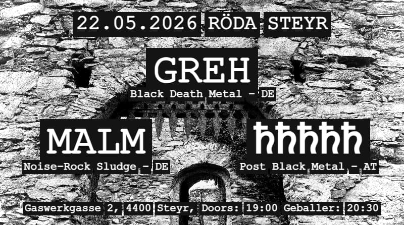 Greh, Saturnits, Malm | Afterparty: Honks