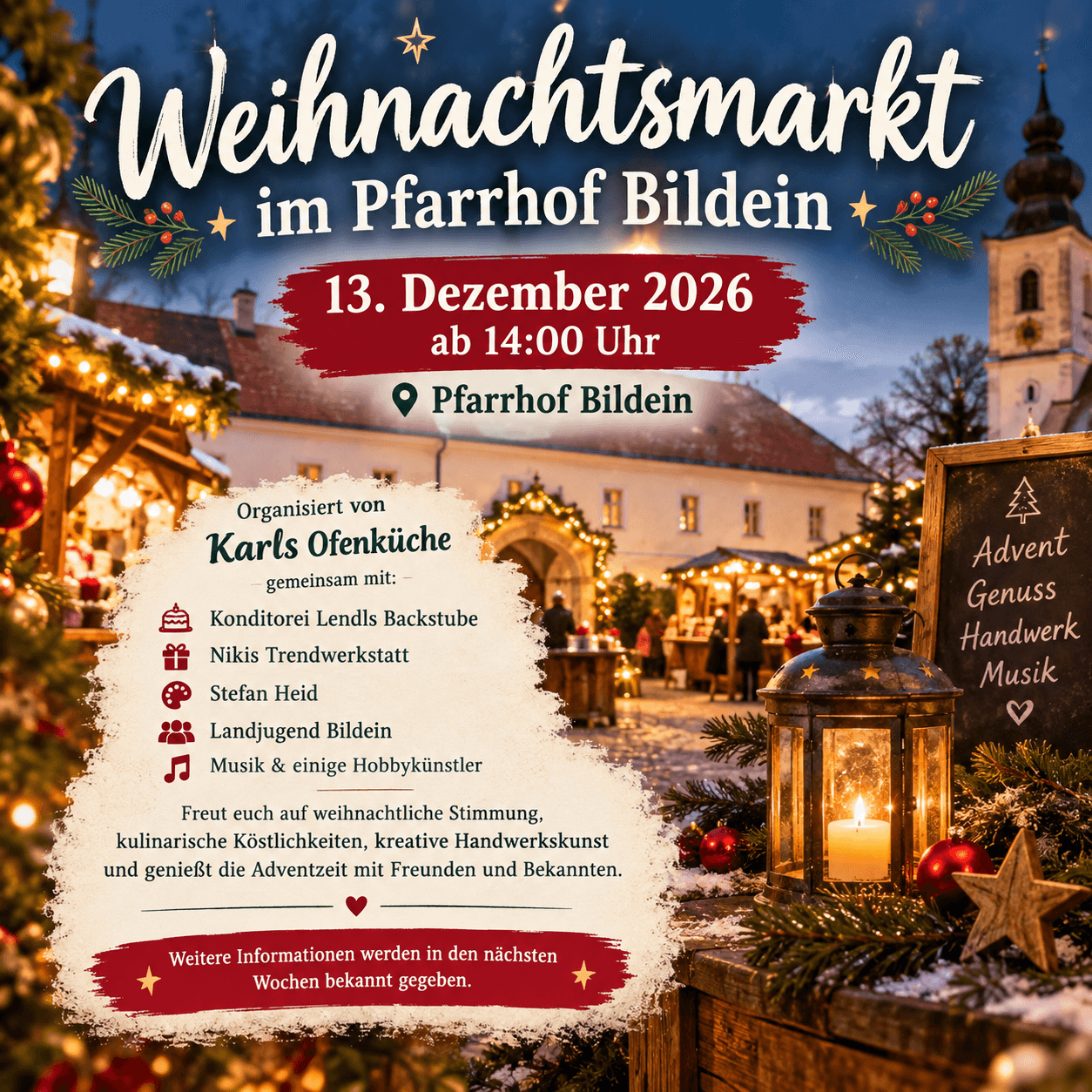 Weihnachtsmarkt im Pfarrhof Bildein