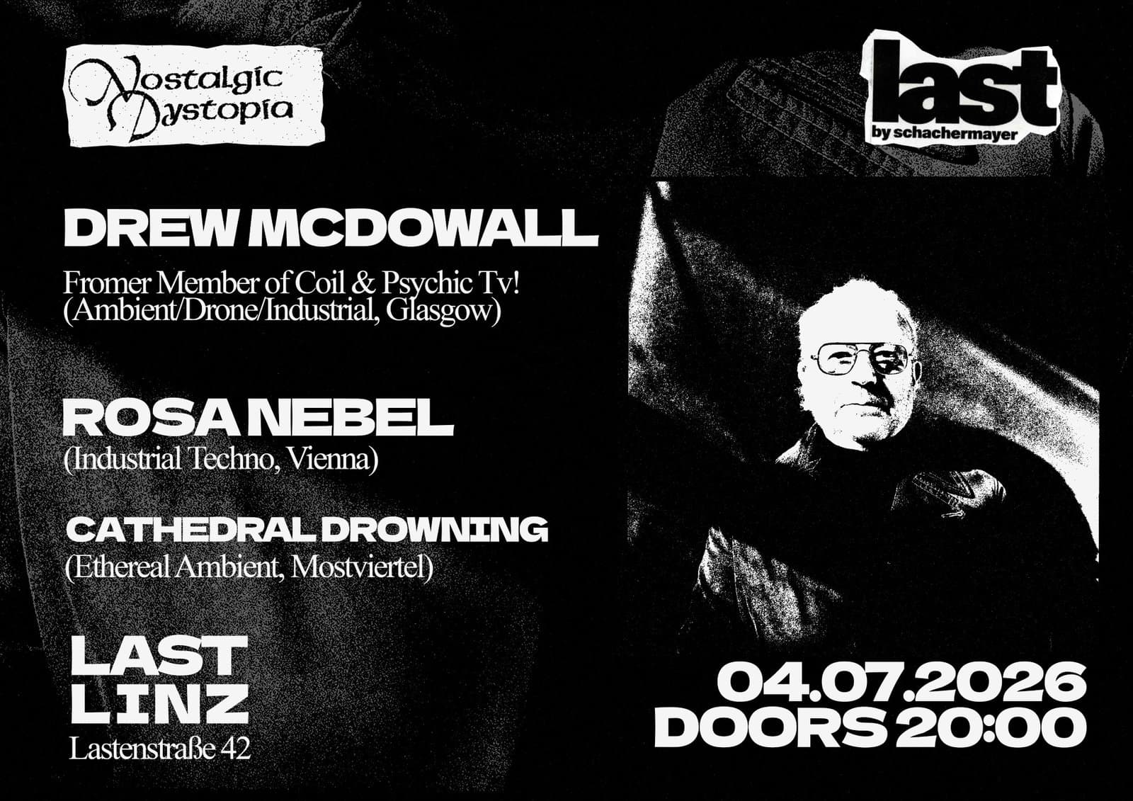 Drew McDowall, Rosa Nebel & Cathedral Drowning