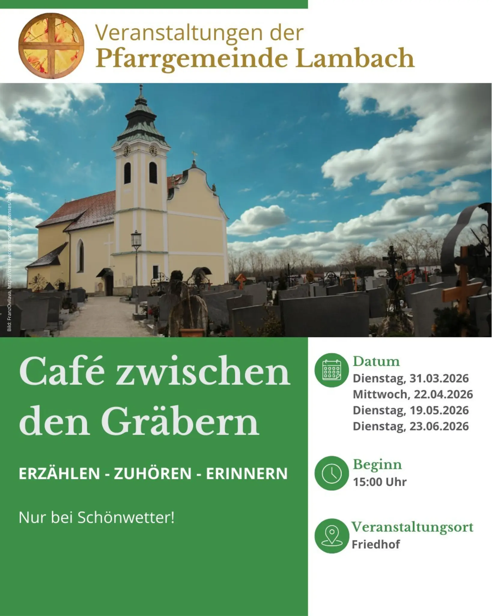 Erzählen, zuhören, erinnern: Café zwischen den Gräbern (nur bei Schönwetter)