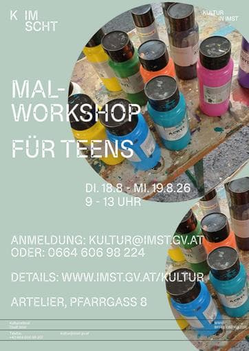 Mal-Workshop für TEENS im Rahmen von Kimscht – Kultur in Imst