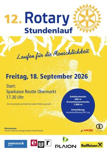 12. Rotary-Stundenlauf beim autofreien Nachmittag in Reutte