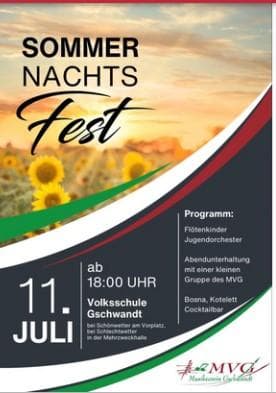 Sommernachtsfest Musikverein Gschwandt