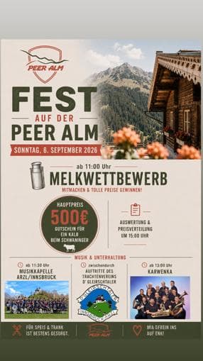 Fest auf der Peer Alm - Melkwettbewerb