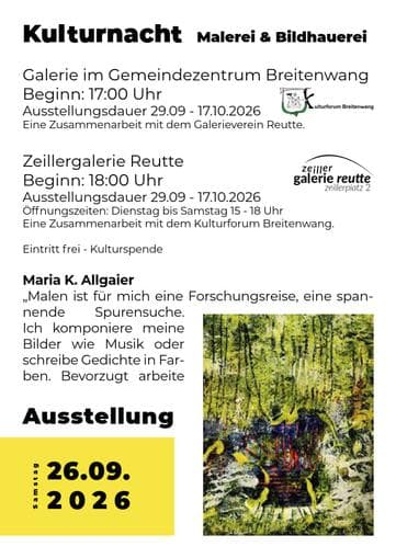 Vernissage der Ausstellung: Maria K. Allgaier - Bettina Ebert - Reinhard Kofler