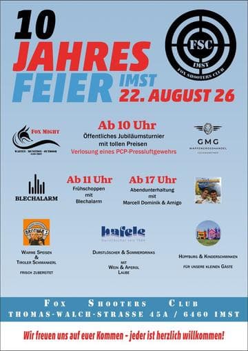 10 Year Celebration Fox Shooters Club Imst
