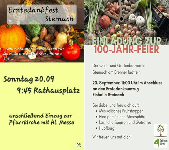 Erntedankfest & 100 Jahr Feier Gartenbauverein