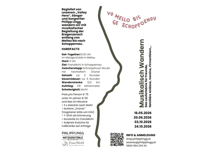 "Vo Mellô bis ge Schoppornou" - musical hike with Philipp Lingg