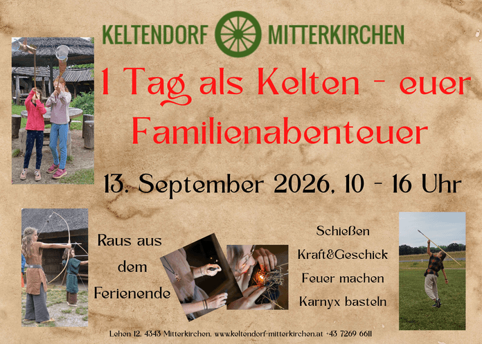Kelten für 1 Tag - euer Abenteuer im Keltendorf