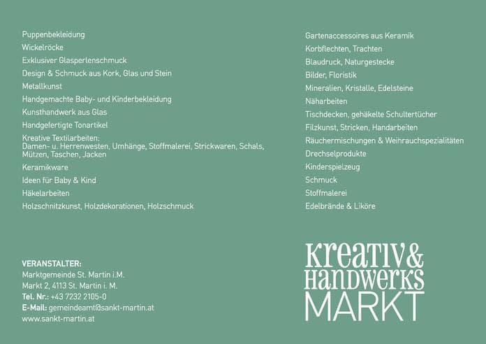 Kreativ- u. Handwerksmarkt am Marktplatz in St. Martin i. M.