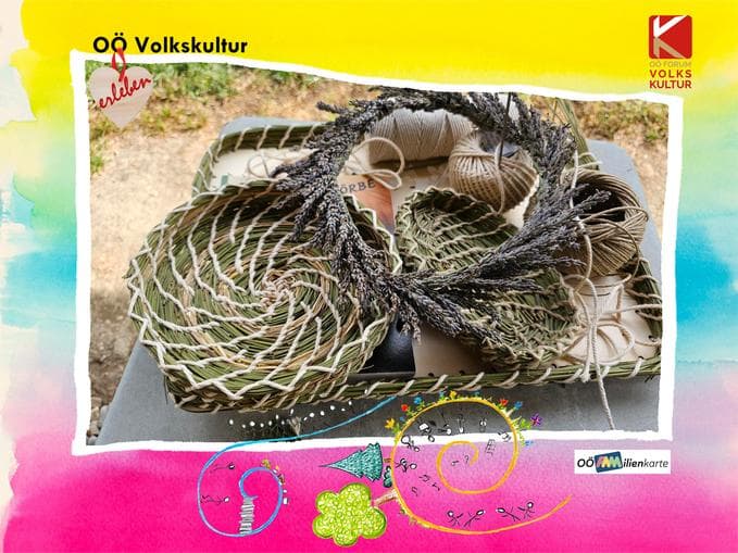Volkskultur erleben | Graskörbchen wickeln im Keltendorf Mitterkirchen