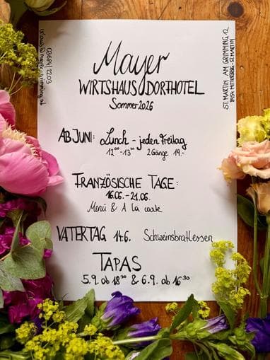 Mayer Wirtshaus Dorfhotel - Sommer Programm
