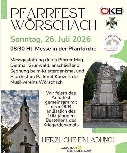 100 Jahre Kriegerdenkmal und Pfarrfest 2026