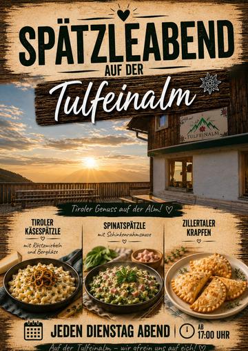 Spätzleabend auf der Tulfein Alm