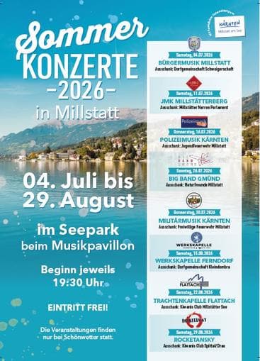 Sommerkonzerte 2026 in Millstatt