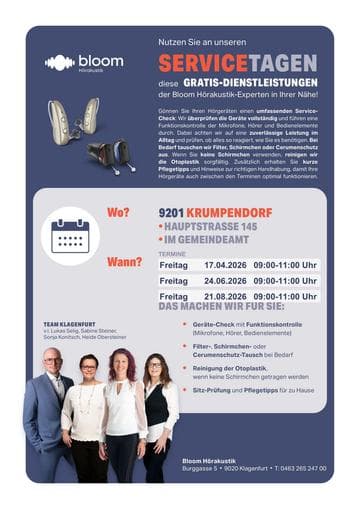 Kostenloser Servicetag für Hörgeräte
