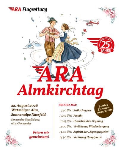ARA Almkirchtag am Nassfeld – 25 Jahre ARA Flugrettung