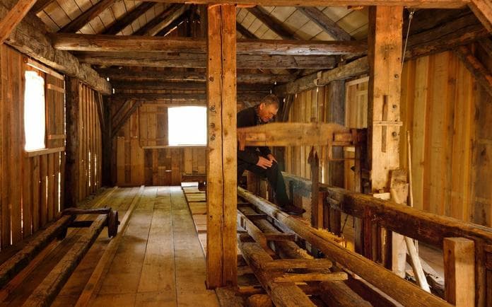 Wasserbetriebenes Sägewerk anno 1800 - Führung