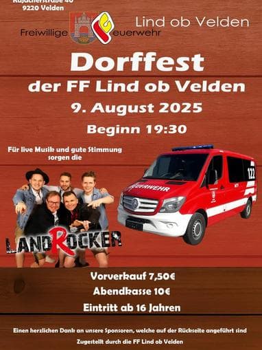 Dorffest der FF Lind ob Velden mit Livemusik