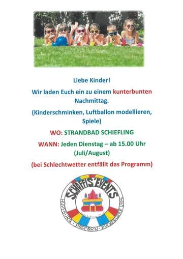 Kinderprogramm Strandbad Schiefling