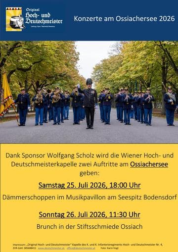 Konzert: "Original Hoch-und Deutschmeister" Kapelle des K. und K. Infaterieregim
